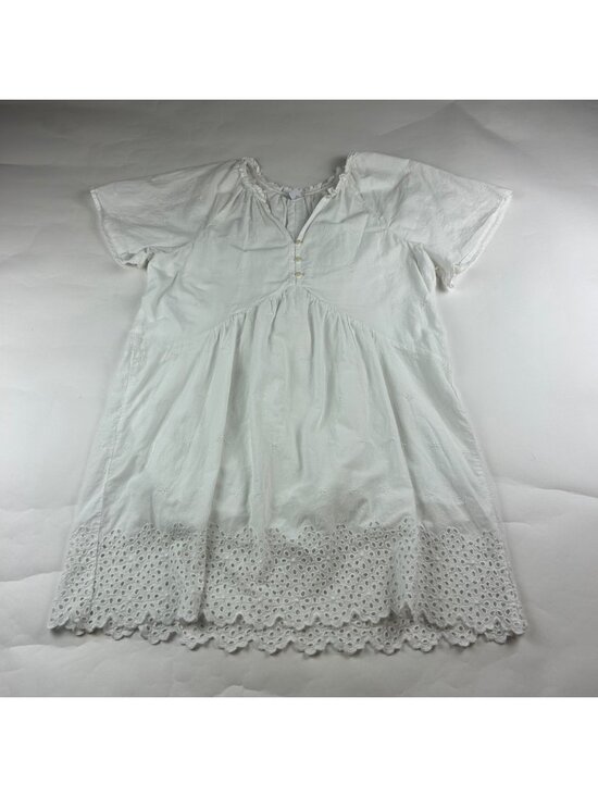 Old Navy Dresses & Skirts - Old Navy White Cotton Eyelet Babydoll Mini Dress L